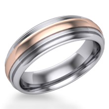 Deco Rounded Two Tone Wedding Band